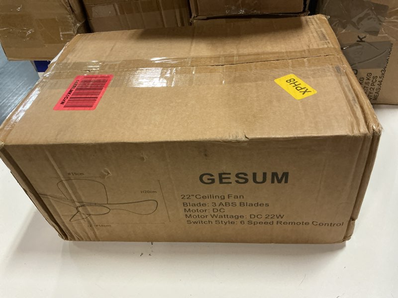 Condition photo showing New/Like New for gesum flush mount ceiling fans with lights, 22'' small ceiling fans remote & app control, 3cct dimmable, quiet dc motor for patio kitchen bedroom