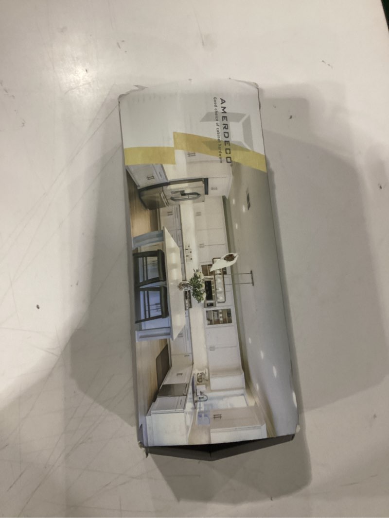 Condition photo showing Good Condition for Amerdeco 10 Pack Matte Black Cabinet Pulls 6.3 Inch(160mm) Hole Center Gold Kitchen Cabinet Handles Cabinet Hardware for Bathroom Drawer Pulls ZH0001… 6.3"/160MM Hole Center 10 Pack Matte Black