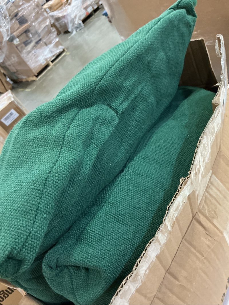 Condition photo showing Good Condition for y- stop hammock chair hanging rope swing, max 500 lbs, 2 cushions included, large macrame hanging chair with pocket for superior comfort, with hardware kit, green