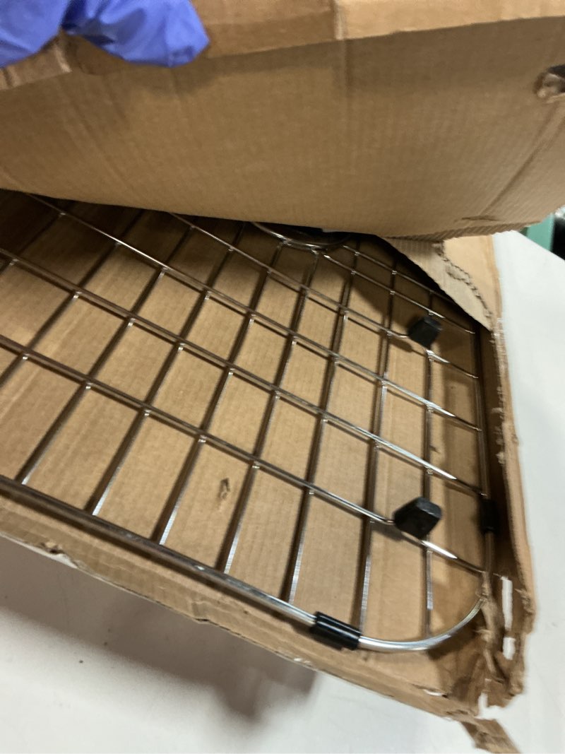 Condition photo showing Good Condition for SANNO Kitchen Sink Grate Stainless Steel Sink Protector for Kitchen Sink, Grid Sink Protector Kitchen Sink Rack for Bottom of Sink,Center Drain,26" L X 14" W 26"L X 14.1"W;? 5.1"