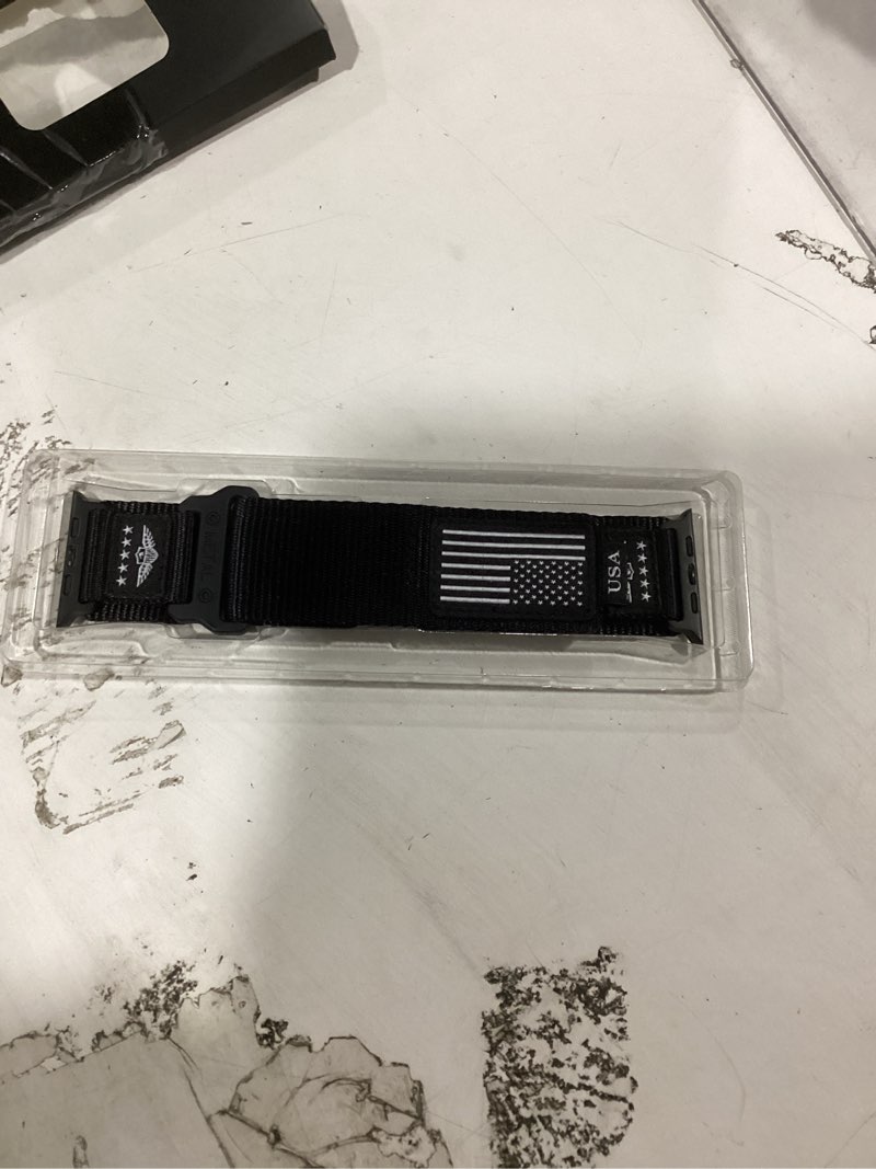 Condition photo showing Good Condition for rugged nylon for apple watch ultra 2/ ultra 3 band series 11/10/9/8/7/6/5/4/3/se iwatch bands men,soft woven stars-stripes flag wristbands strap for apple watch ultra 3/2/1 49mm 46mm 45mm 44mm 42mm 2-usa flag-black 49/46/45/44/42(s3/2/1)