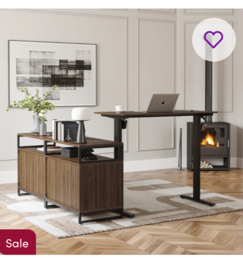 Normandie 66.1'' W Height Adjustable L-Shaped Standing Desk