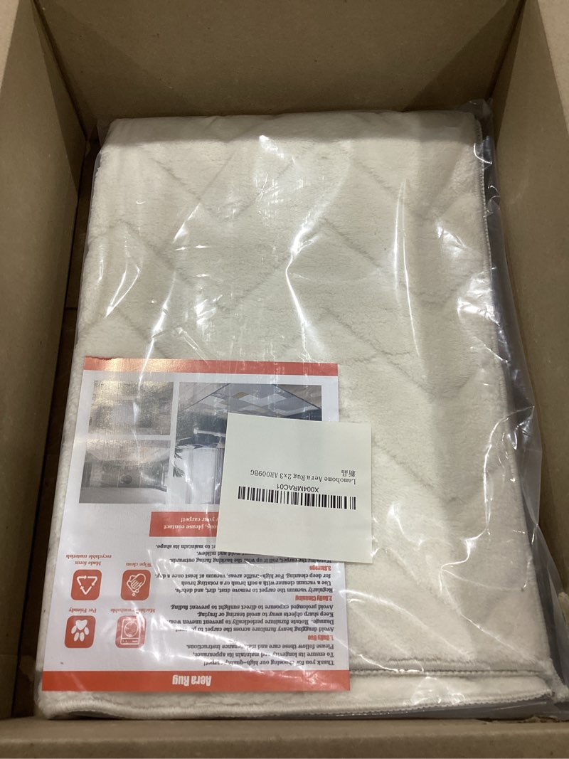 Condition photo showing Good Condition for area rug 5x8,washable area rugs with non-slip tpe backing design,fluffy soft feeling, high traffic,durable,easy to clean area rug for bedroom,living room,home office,beige beige 5' x 8' (rectangular)