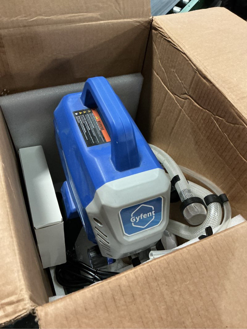 Condition photo showing As Is for x9 airless paint sprayer, 650w 3000 psi, 0.39 gpm | adjustable pressure & motor speed, low overspray, for indoor/outdoor painting, 25 ft hose, 11.8 in extension rod
