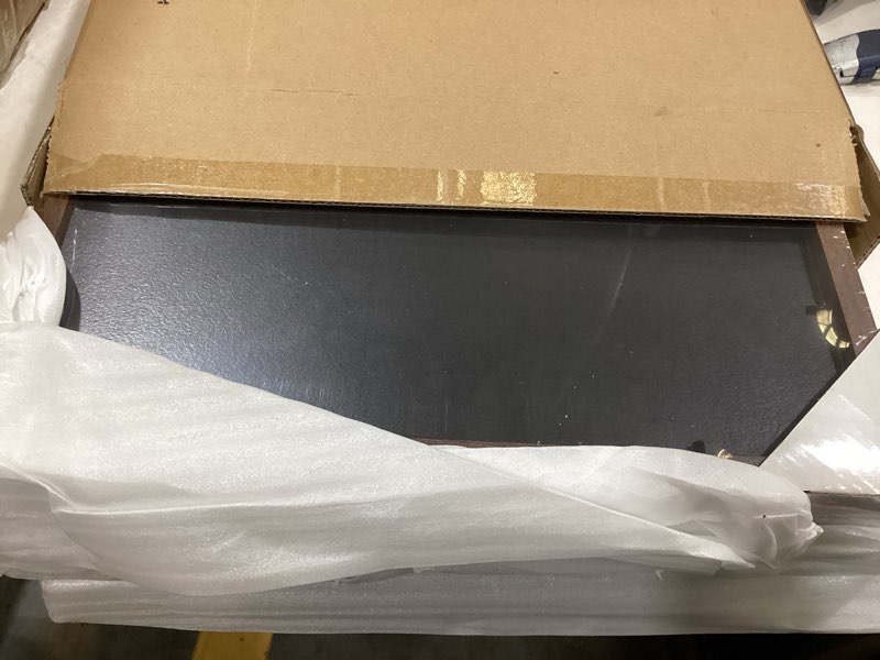 Condition photo showing Good Condition for yaetm 12x12 square picture frame matted to 5x5, double floating ivory mat, brown wood grain photo frame with polished tempered glass for wall gallery, home and office, wall mounting, 3 pack 12"x12" matted to 5"x5"-3 pack brown
