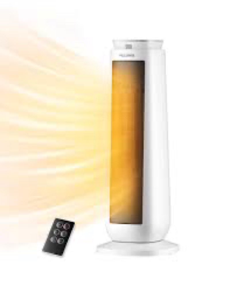 PELONIS 23” Oscillating Ceramic Tower Space Heater with Remote & Thermostat, Electric Energy Efficie