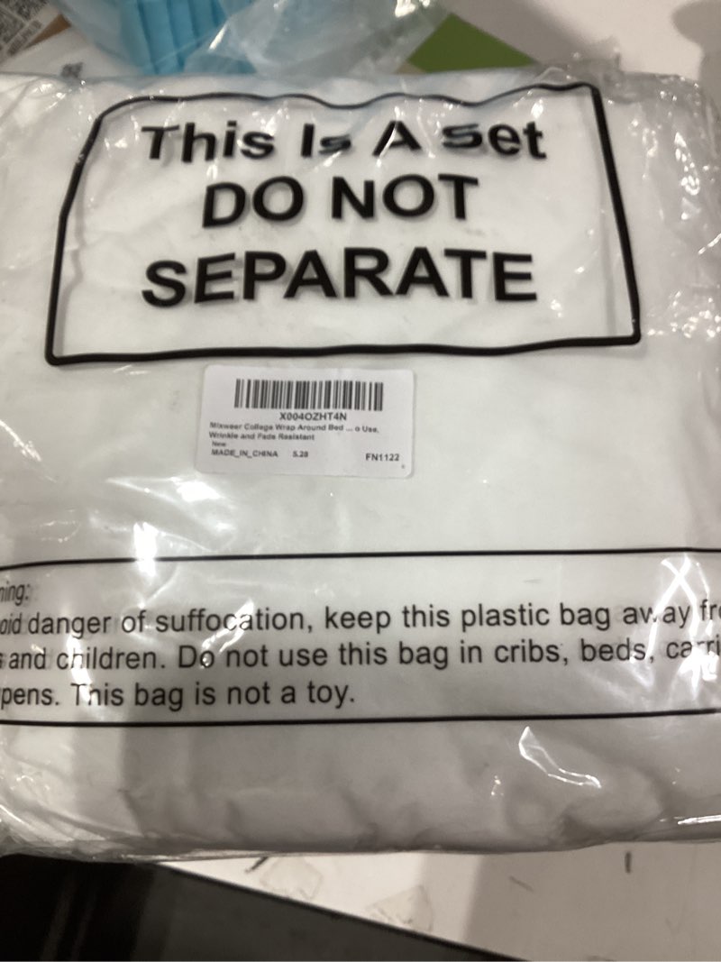 Condition photo showing New/Like New for Mixweer College Wrap Around Bed Skirts with 36 Inches Drop Dust Ruffle White Bed Skirt Full Long Elastic Dorm Room Bed Skirt for College Twin XL Beds, Convenient to Use, Wrinkle and Fade Resistant