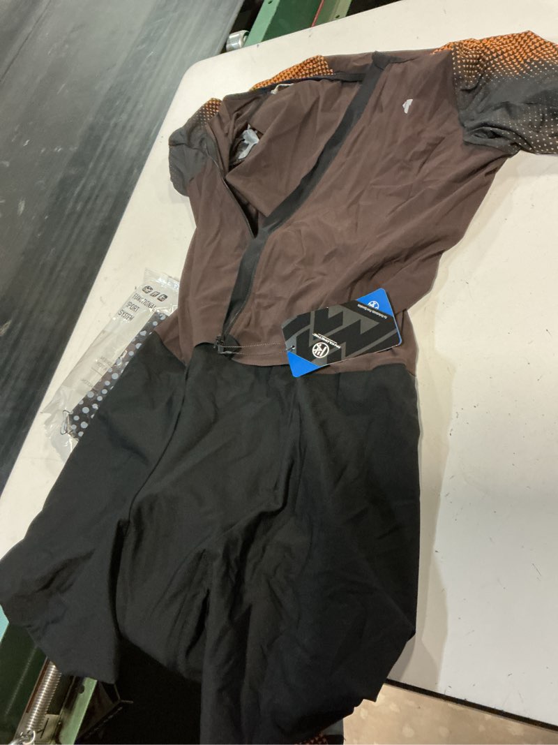 Condition photo showing Good Condition for my kilometre men’s triathlon suits short sleeve tri suit racing triathlon suit – quick dry, padded, zipper pocket orange x-large
