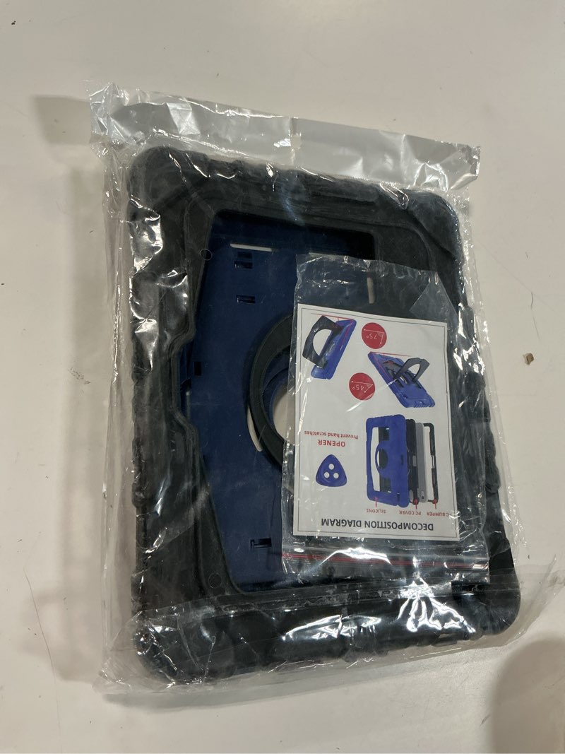 Condition photo showing Good Condition for okp case for ipad a16 11th generation 11 inch 2025/ 10th generation 10.9 inch 2022, shockproof rugged heavy duty 11/10 th gen i pad protective cover with pencil holder/kickstand, black+navy blue black+navy blue for ipad 11''(a16)/10th (10.9'')
