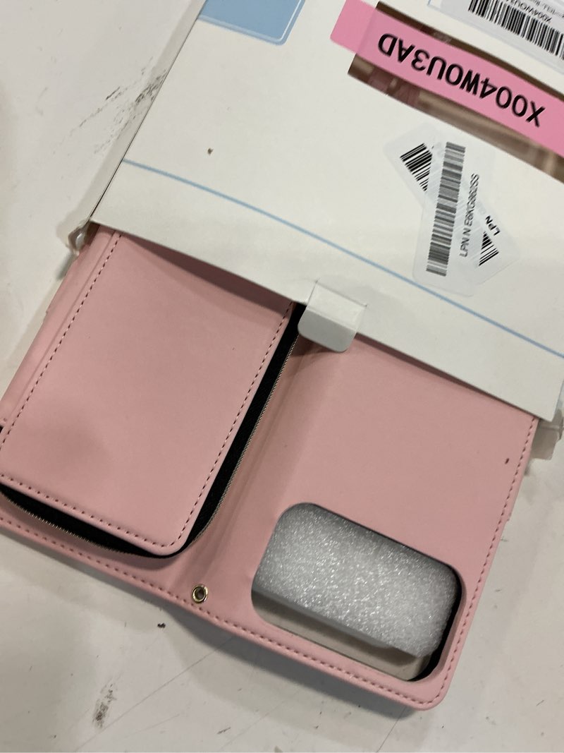 Condition photo showing Good Condition for djbear for iphone 17 pro max 6.9" wallet case for men & women, all-in-one flip folio cover with 9 card slots, zipper pocket, detachable wrist strap, full body protection for apple 17 pro max rose gold