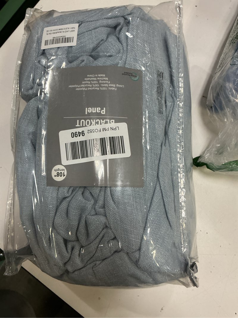 Condition photo showing Good Condition for WEST LAKE 108 Inches Bailey Pinch Pleated Full Blackout Curtains with Liner,Dusty Blue Room Darkening Drapes for Bedroom Living Room Patio,Farmhosue Back Tab Window Treatment,60" Wx108 L,1 Panel 60"W x 108"L (Pack of 1) Dusty Blue