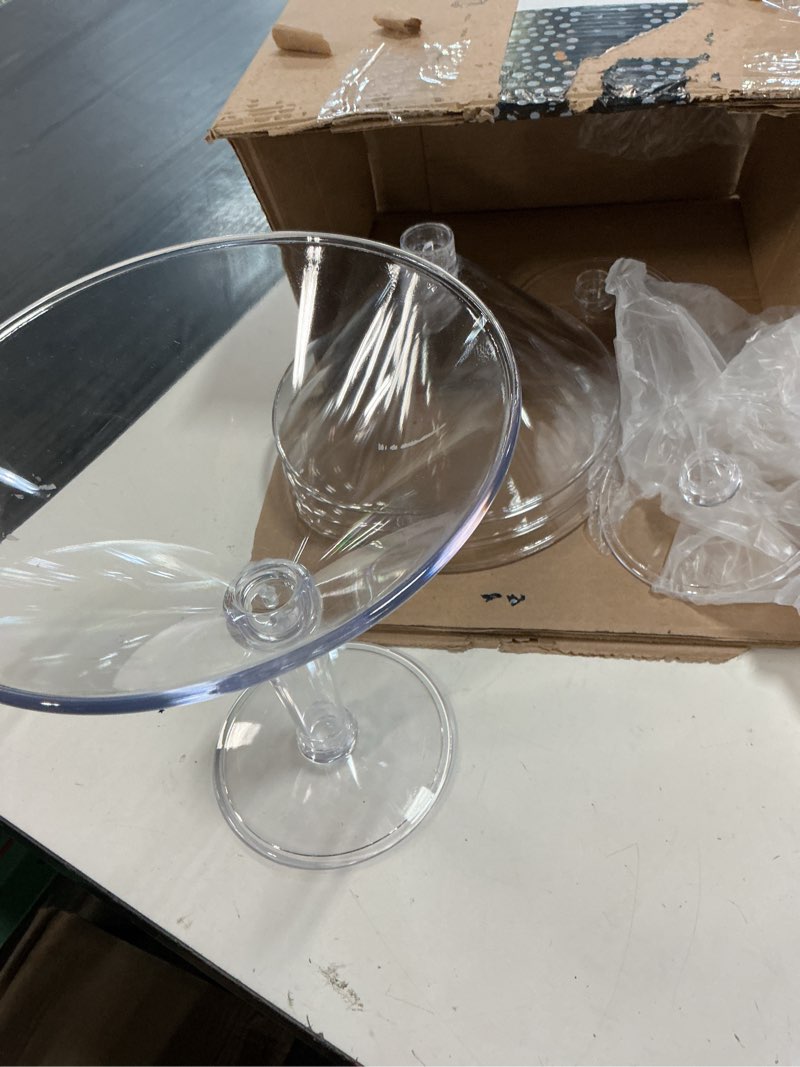Condition photo showing As Is for saiaokj 48oz giant martini glass plastic large martini glasses for centerpieces perfect for martini party decorations gifts & a tini bit older birthday (4pcs) 4pcs-clear