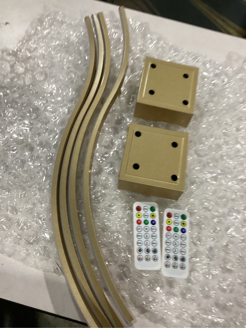 Condition photo showing New/Like New for hunhun battery operated wall sconces set of two, wireless wall sconce with remote control, gold rechargeable sconces 3000k-6500k, rgb dimmable wall lights for living room, hallway, bedroom