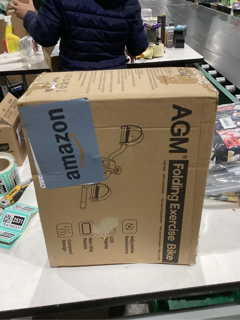 Condition photo showing As Is for Folding Pedal Exerciser, Mini Under Desk Bike - Portable Foot Hand Cycle Peddler Machine Bicycle Exerciser for Arm Leg While Sitting Silver