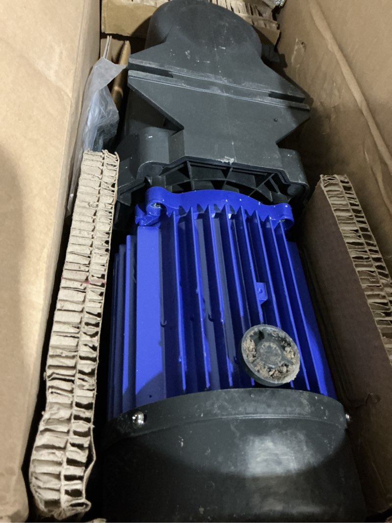 Condition photo showing As Is for aquastrong in/above ground pool pump high flow self primming swimming pool pump,midnight blue