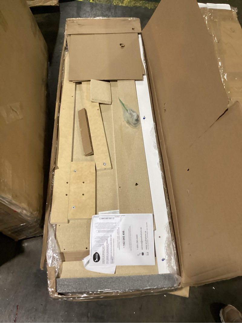Condition photo showing As Is for vito full/queen-size headboard in pure white