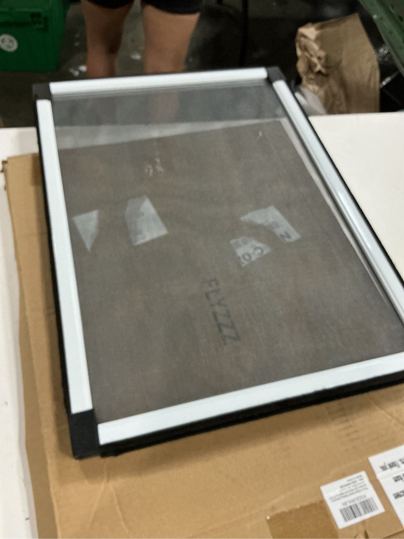 Condition photo showing As Is for flyzzz adjustable sliding window screen horizontal (15.74 ''h x 21-40''w) 2 packs expandable window screen replacement for home medium 15.74 inches high by 21-40 inches wide 2 packs (1 only)