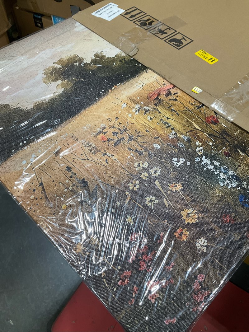 Condition photo showing Good Condition for wapluam framed wall decor for living room canvas prints wall art bedroom office decoration vintage abstract painting rural natural landscape artworks pictures ready to hang farmhouse home decor 48"l x 24"w rural landscape