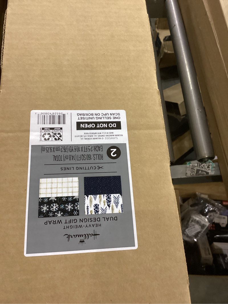 Hallmark Christmas Wrapping Paper Jumbo Rolls with Cut Lines on Reverse (2 Rolls, 4 Designs: 160 Sq.