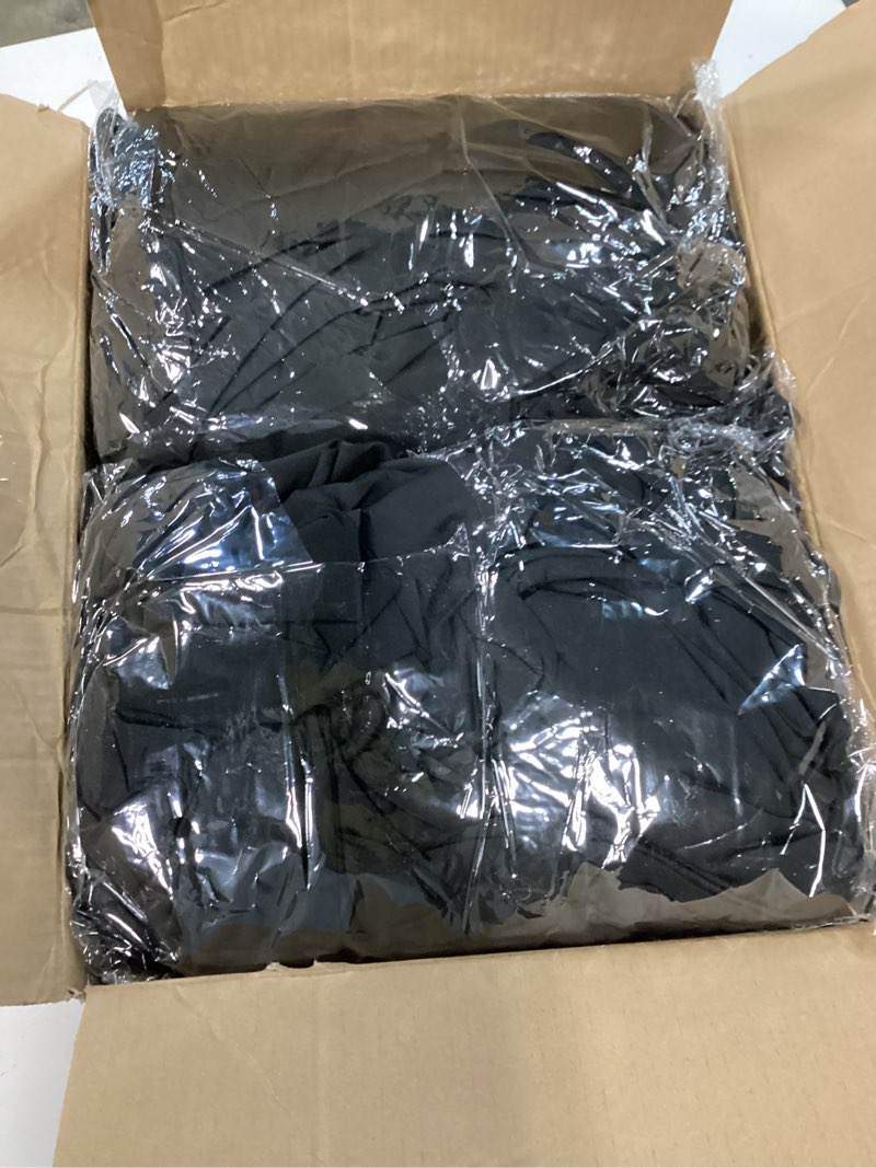Condition photo showing New/Like New for 4 pack spandex table cover skirts for 6ft rectangle tables, black stretch table cloths with floor-length ruffle, elastic fitted skirted tablecloth for elegant wedding banquet party buffet decoration 6 ft - 4 pack - rectangle black