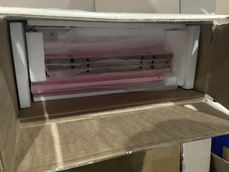 Condition photo showing As Is for MISSING HARDWARE UTEX Kids Dress Up Storage with Mirror, Kids Wardrobe Closet, Dress Up Armoire for Little Girls, Open Hanging Costume Organizer with Storage Cabinet for Kids Room, Playroom
