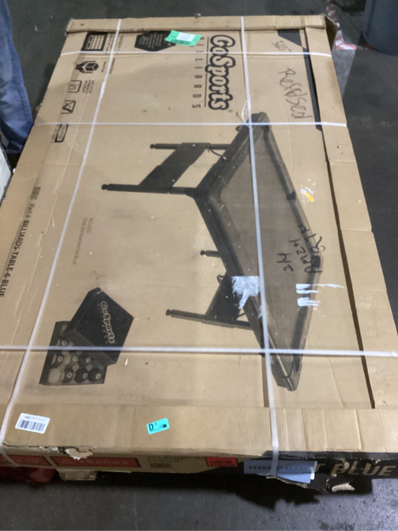 Condition photo showing Good Condition for GoSports 6, 7, or 8 ft Billiards Tables - No Assembly, Choose Your Color - Portable Pool Table Includes Full Set of Balls, 2 Cue Sticks, Chalk and Felt Brush 7ft Blue