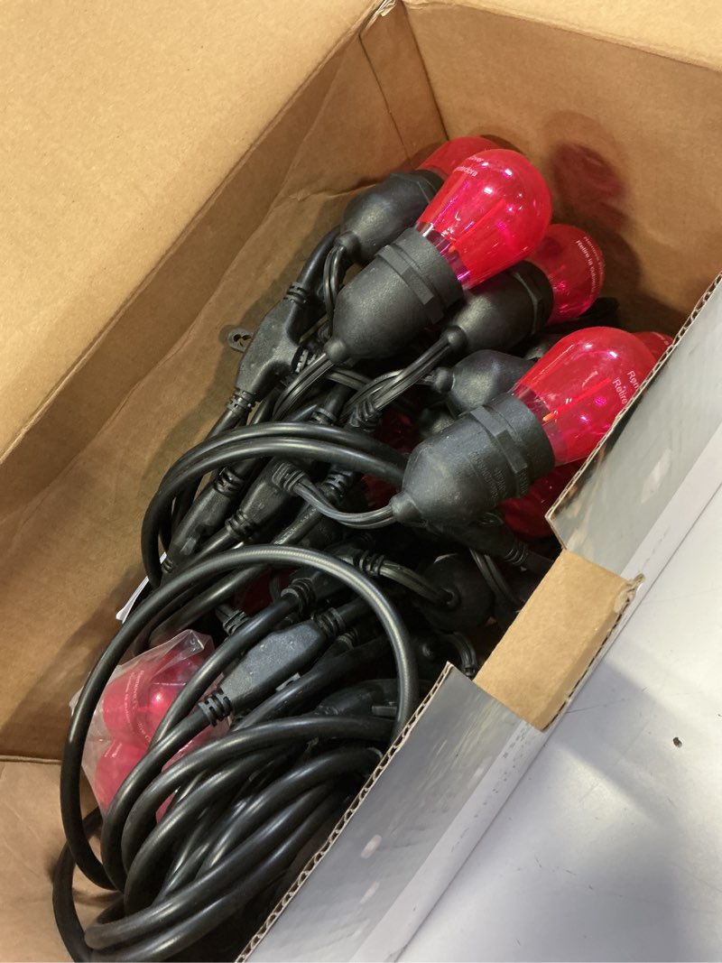 Condition photo showing Good Condition for better homes & gardens 48ft outdoor string lights, shatterproof and weather-resistant bulbs for backyard and patio