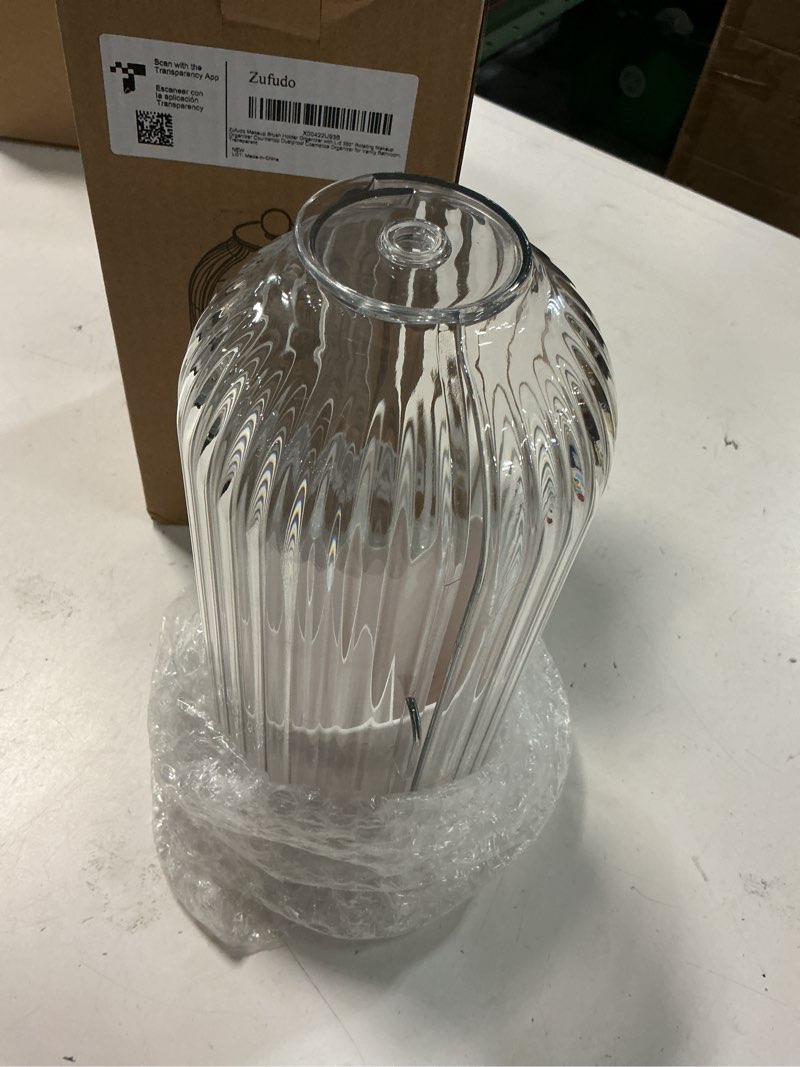 Condition photo showing Good Condition for Dustproof Toothbrush Holders with Cover, Rotating Electric Toothbrush and Toothpaste Holder for Bathroom Countertop, 3 Slots Makeup Brushes Organizer, Transparent