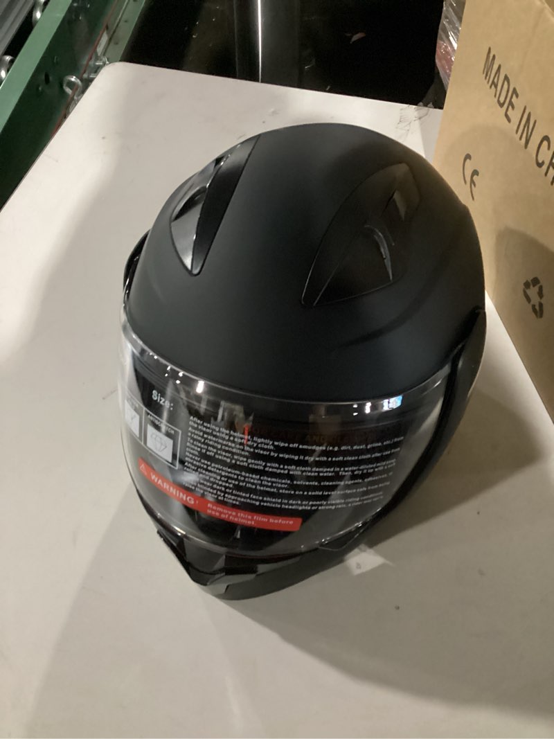 Condition photo showing New/Like New for Adult Modular Motorcycle Helmets, DOT Approved Flip up Dual Visor Full Face Helmet for Men Women Moto ATV UTV Snowmobile ADV Four Wheeler Street Bike with Gloves & Mask Medium Black