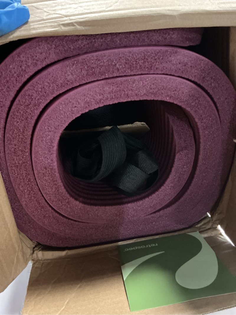 Condition photo showing Good Condition for retrospec solana yoga mat 1" thick w/nylon strap for men & women - non slip exercise mat for home yoga, pilates, stretching, floor & fitness workouts boysenberry 1 inch