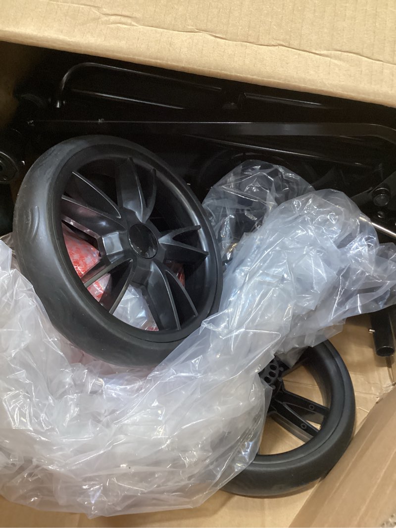 Condition photo showing New/Like New for luxury wagon stroller for 2 kids & cargo-lightweight foldable travel push pull all-terrain double wagon for newborn&toddler with 5-point harness,adjustable handle, canopy,tray table,cup holder black