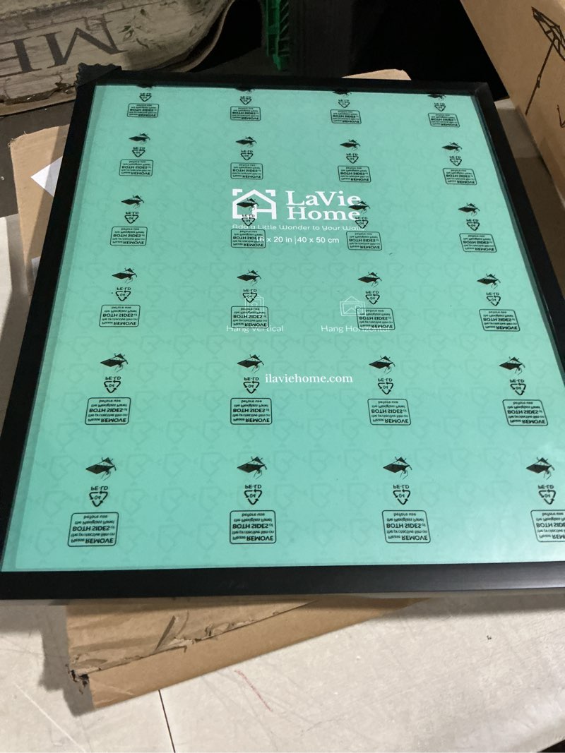 Condition photo showing As Is for lavie home picture frame for wall display, picture frame with hd plexiglas,poster frame 1 pack, display frame for vertical or horizontal, classic collection