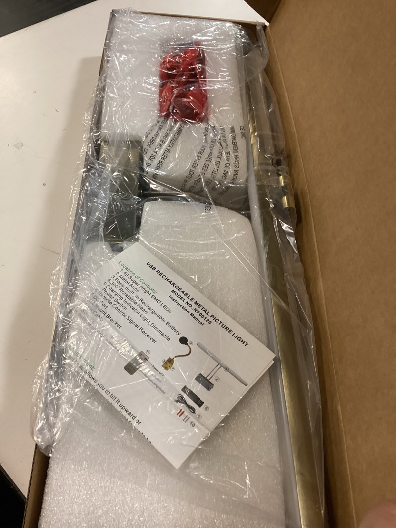 Condition photo showing Good Condition for Picture Light,Picture Lights for Wall Cordless,20" Picture Lights with Timer and Dimmable,Battery Wall Lights for Display Gallery Painting Art Frame Portrait-AB 20inch Antique Brass