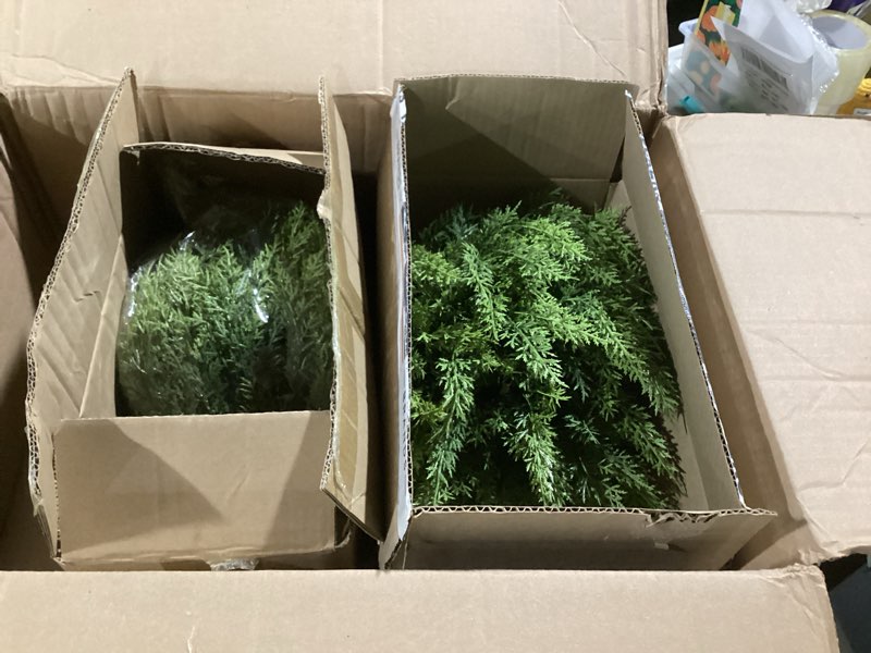 Condition photo showing Good Condition for QCQHDU Artificial Cypress Topiary Ball Bush for Outdoor,24.8" Fake Trees Evergreen Plants with Ground Spike,UV Resistant Faux Cedar Shrubs for Indoor,Garden,Yard,Porch,Patio,Office,Home Decor,2 Pack