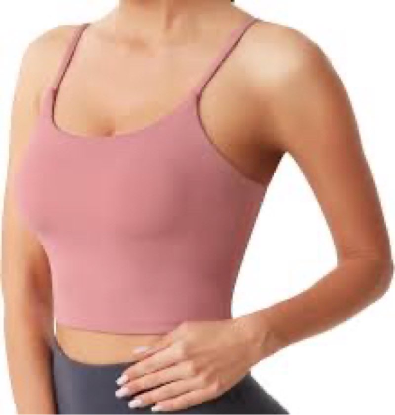 Longline Sports Bras for Women Workout Tank Tops with Built in Bra & Adjustable Straps for Yoga Gym 