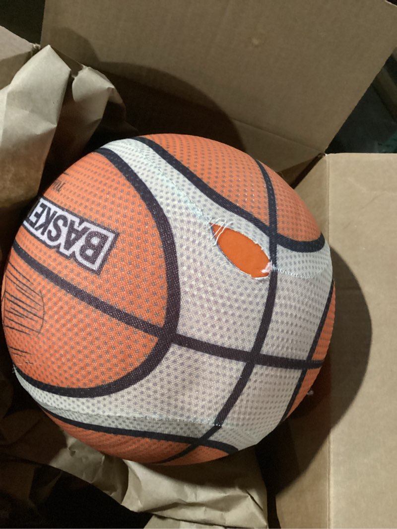 Condition photo showing As Is for Silent Basketball Size 7 with Fabric Cover, 600g Airless Basketball for Quiet Dribbling and Indoor Training, Pro PU Foam Ball for Adults and Children, Ideal Gift for Birthdays or Christmas