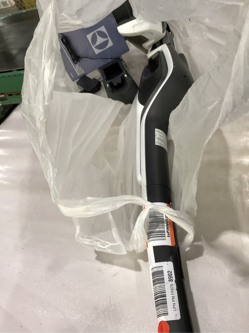 Condition photo showing As Is for Electrolux Ergorapido Cordless 2-in-1 Vacuum Cleaner with High Suction Power and 180° EasySteer Mobility, 48-Minute Run Time, 2 Power Modes, Satin White