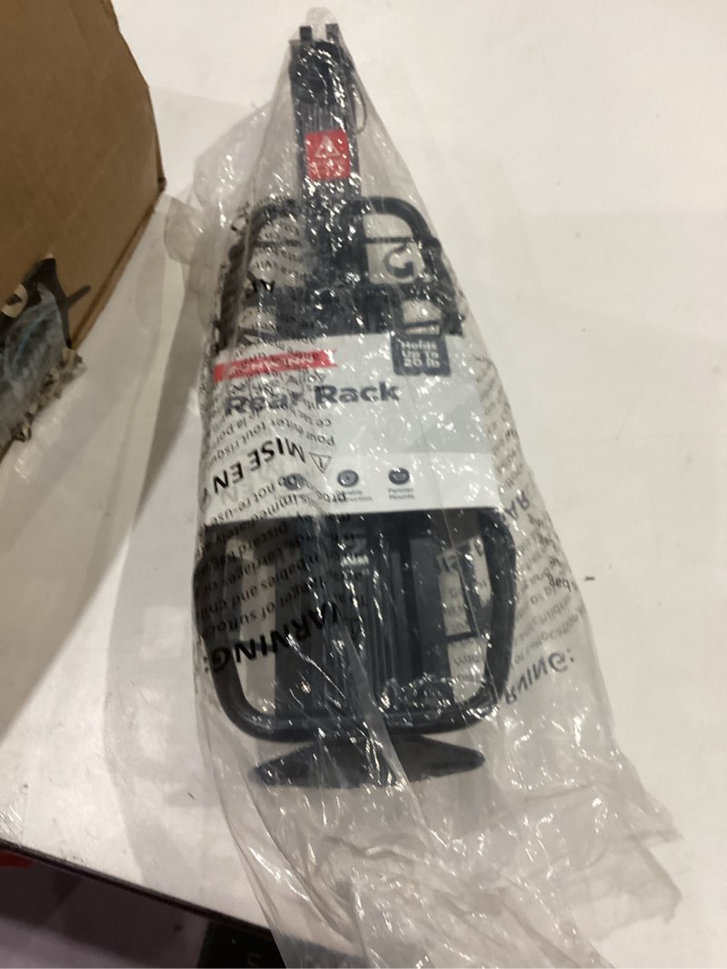 Condition photo showing Good Condition for schwinn deluxe alloy rear bike rack, 20 lbs capacity, lightweight, compact and durable construction, fits most adult bicycles, cargo options for backpack, gear & more, bicycle rack for back of bike