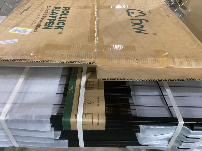 Condition photo showing New/Like New for FXW Rollick Unleashed Dog Playpen for Indoor, Yard, RV Camping, 32 inch 8 Panels for Small and Medium Dogs?Patented Black 32 inch 8 Panels