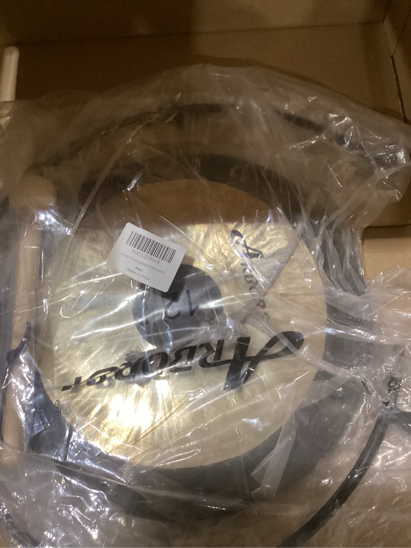 Condition photo showing New/Like New for Arborea Sound Healing and Therapy Mini Gong 12" with Stand and Mallet Bronze Alloy Hand Hammered Chinese Small Table Chau Gong Home or Office 12" Chau Gong