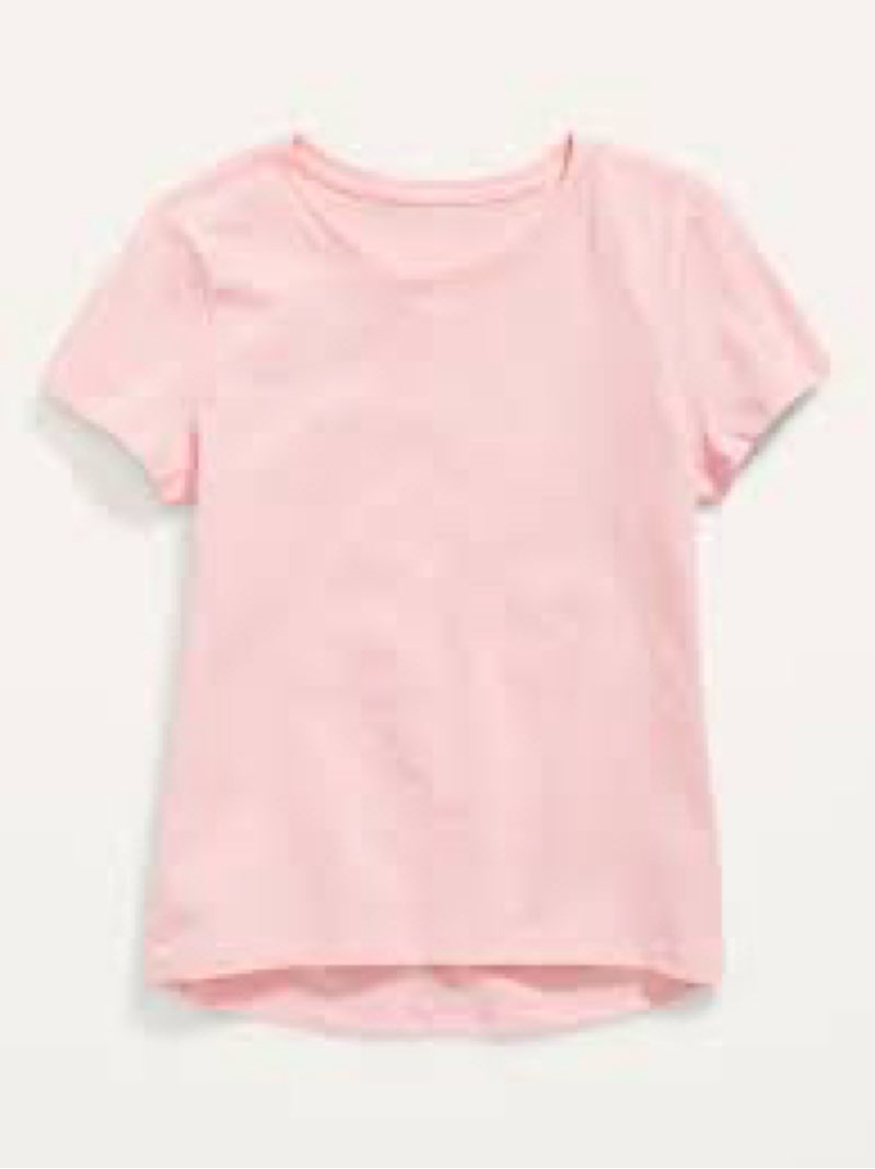 Girl's Short Sleev... Fit Basic Shirts Light Pink
