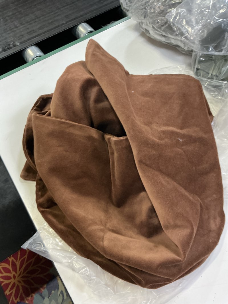 Condition photo showing Good Condition for cotton velvet oversized lumbar pillow cover, 12"x48", chestnut