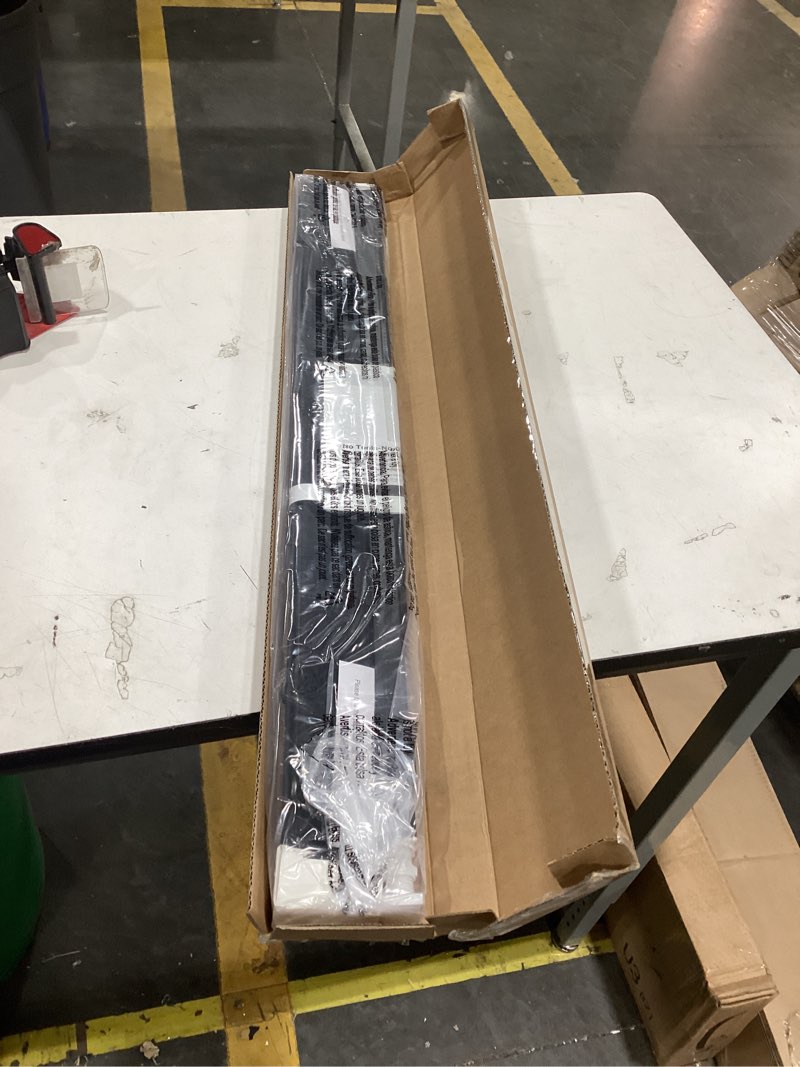Condition photo showing Good Condition for no tools no drill cordless mini blinds, 100% privacy l - shaped blades 1" vinyl blinds for indoor windows, for window size 36" w × 48" h - black actual received dimensions 35 5/8" w× 48" h black 36" w × 48" h