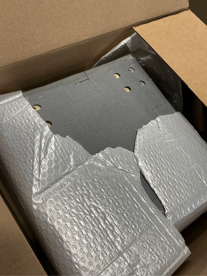 Condition photo showing As Is for Split Ottoman Dogs Ramp, Dog Ramp for Couch and Bed, Dog Stairs for Small Dogs and Cats, 2-in-1 Foldable Wooden Pet Stairs and Ottoman, Non-Slip Fabric Surface, Lightweight Ramp for Couch and Bed Gray