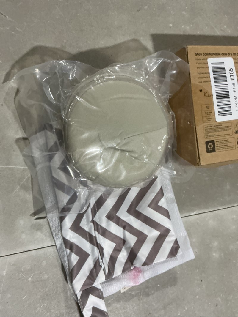 Condition photo showing Good Condition for organic nursing pads - 14 washable breast pads for breastfeeding, wash bag, viscose derived from bamboo reusable nipple covers for breastfeeding essentials, soft & absorbent (neutrals, l 4.8") neutrals 14pk, l 4.8"