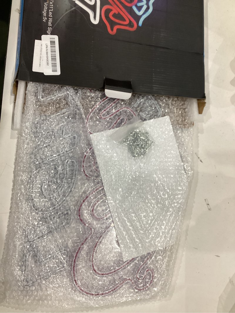 Condition photo showing Good Condition for jfllamp crs light neon signs for wall decor neon lights for bedroom led signs suitable for man cave bar pub restaurant christmas birthday party gift led art wall decorative crs light bar sign, 5v usb power, 17*11 inch(azure+red+white?