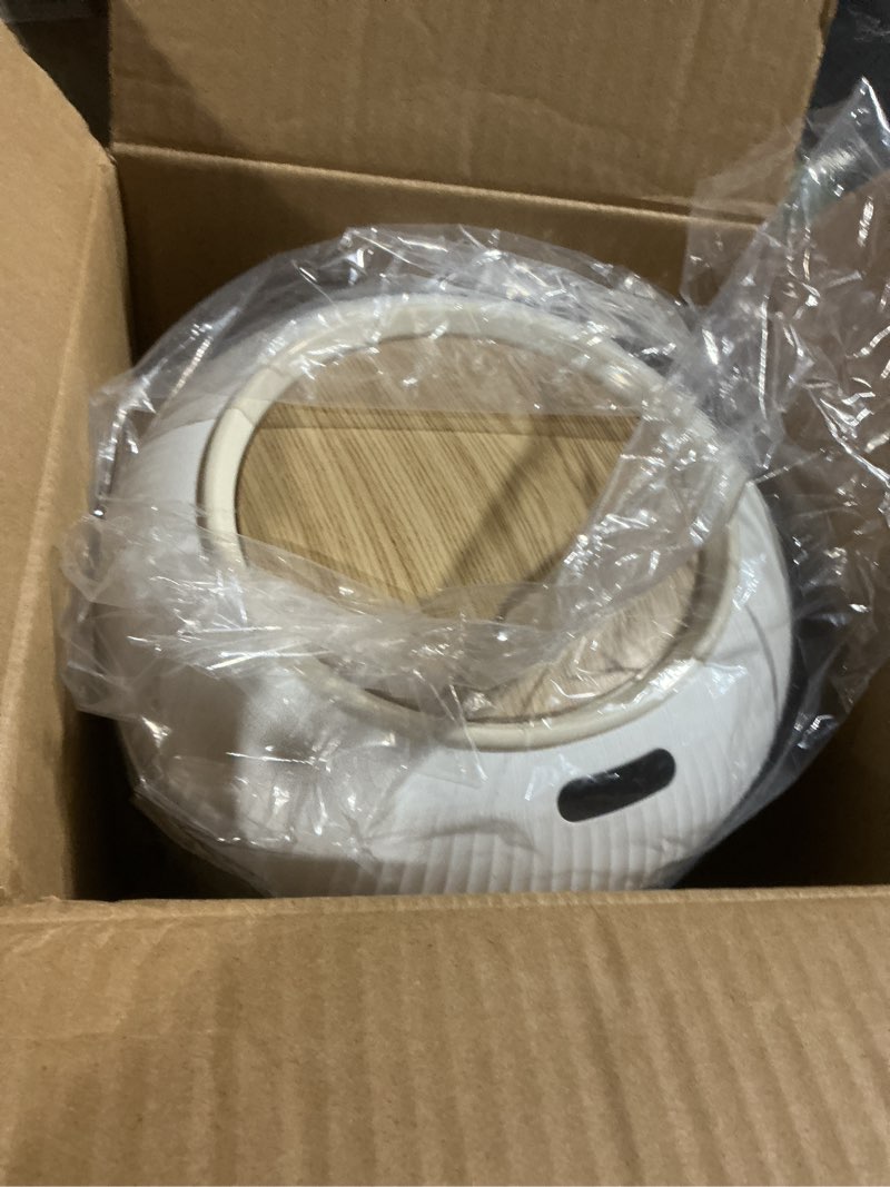 Condition photo showing As Is for URALFA Motion Sensor Trash Can with Lid, 3 Gallon / 11 L Automatic Bathroom Trash Can, Touchless Trash Bin, Smart Plastic Garbage Can with Removable Legs for Bathroom, Bedroom, Kitchen, Office, White White Automatic with Legs