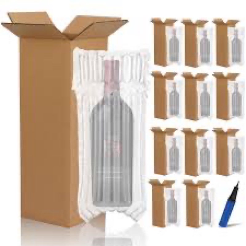 MOTOTO 24 Pack Wine Shipping Kit Include 12 Wine Bottle Shipping Box 12 Bottle Travel Protector Bags