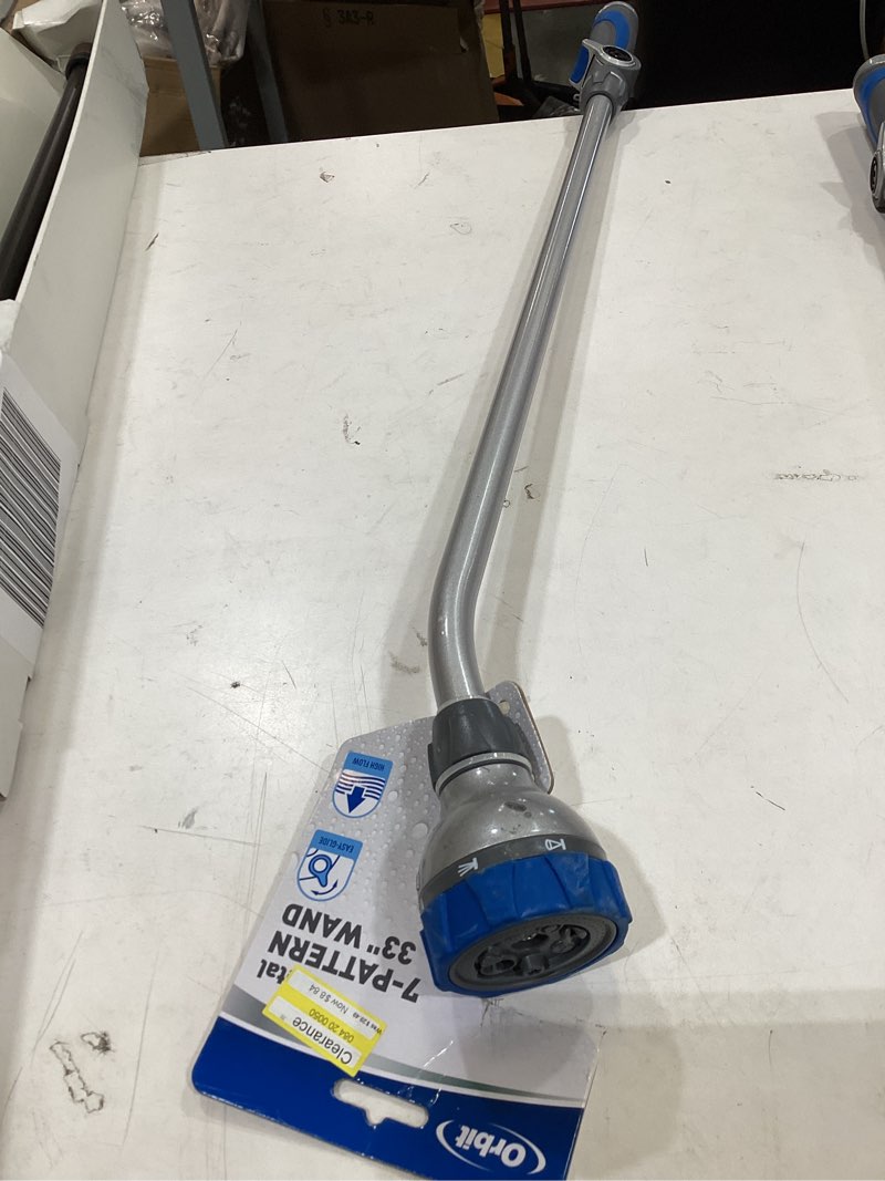 Condition photo showing As Is for orbit 33in thumb control 7-pattern turret wand