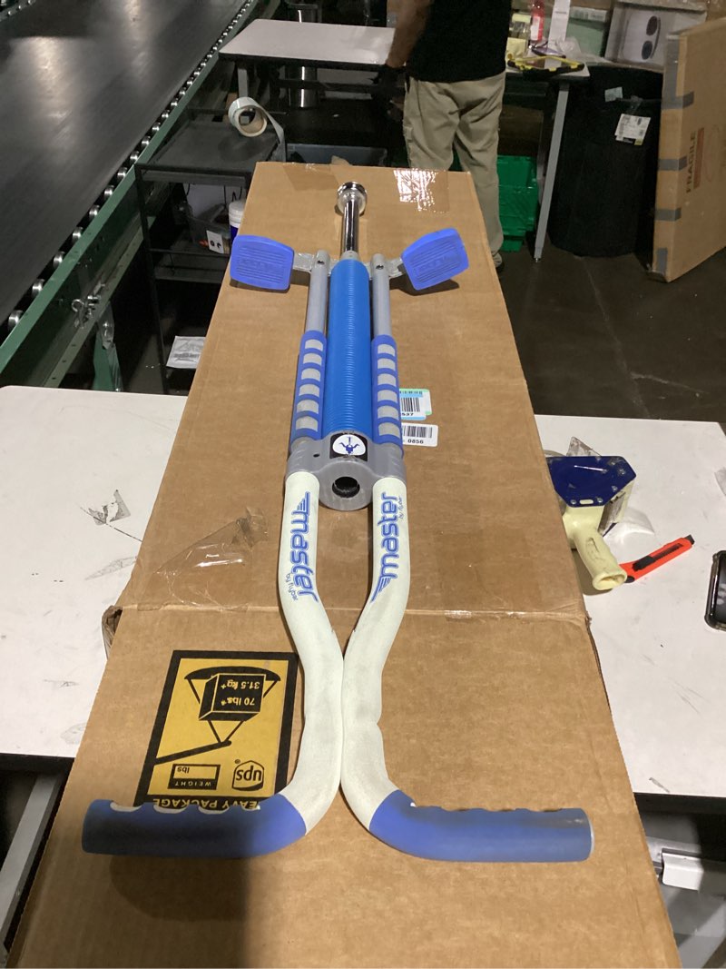 Condition photo showing Good Condition for Flybar Master Pogo Stick for Kids Ages 9+, 80–160 lbs – Easy Grip Handles – Active Exercise Toy for Tweens & Teens – Outdoor Toy with Non-Slip Foot Pegs for Boys and Girls – No Assembly Needed Silver/Blue